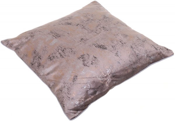 Подушка декоративна велюр 45x45 см сірий із золотим La Nuit 