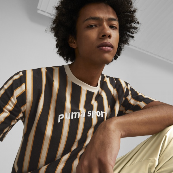 Футболка Puma PUMA TEAM STRIPED TEE 53823901 р.L черный