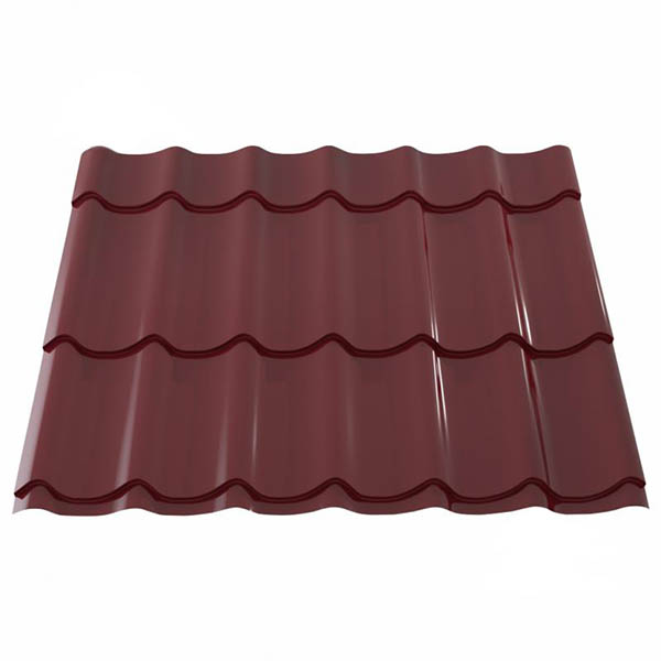 Металлочерепица PSM 1180x2250 мм RAL 3005 бордовая