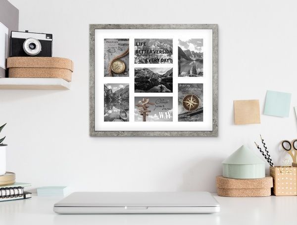 Фоторамка з паспарту SvitArt FKP-7-1913-5A 10x15 см сіро-коричневий 