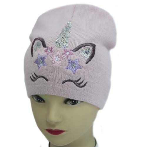 Шапка для дівчаток Luna Kids р.48-50 світло-рожевий 2287 