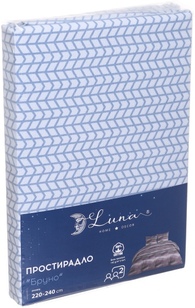 Простирадло 2.0 Basic Бруно преміум 220x240 см фіолетовий Luna 