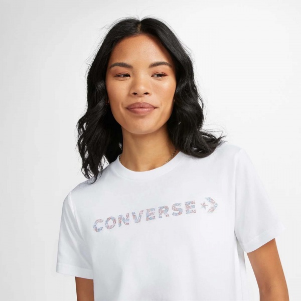 Футболка Converse WORDMARK SS TEE 10024545-102 р.XS белый