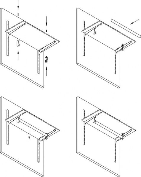 Тримач труби Ferro Fiori 30х15 M 11020.77 навісний чорний 51243 