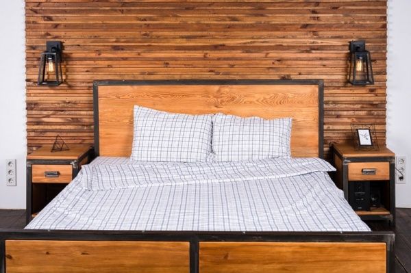 Комплект постельного белья Урбан 1,5 бело-серый Rigel 