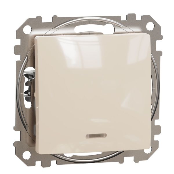 Выключатель одноклавишный Schneider Electric Sedna Design с подсветкой 10 А 250В бежевый SDD112101L