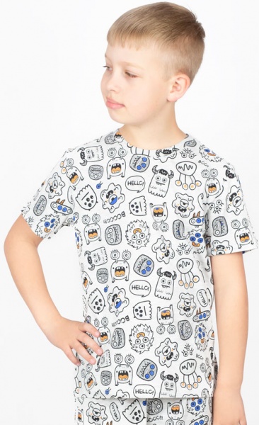 Футболка для мальчиков Roksana р.116–122 серый №001/16059 