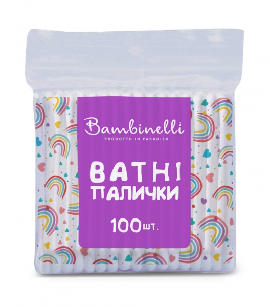 Ватні палички Bambinelli 100 шт. (м'яка)