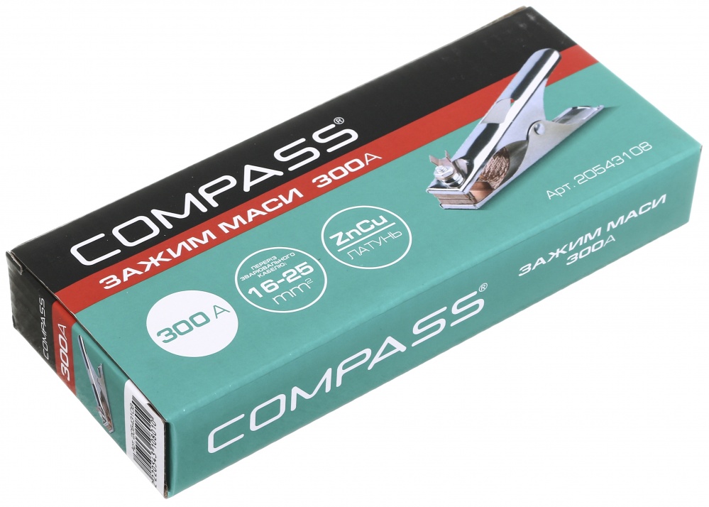 Зажим массы сварочный Compass 300А латунь
