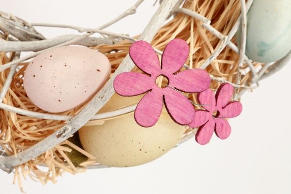 Венок пасхальный с яйцами и цветочками D9743B-0