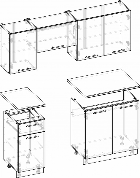 Кухня Ника Карамель/Сосна пейн Грейд МДФ 1,8 м 