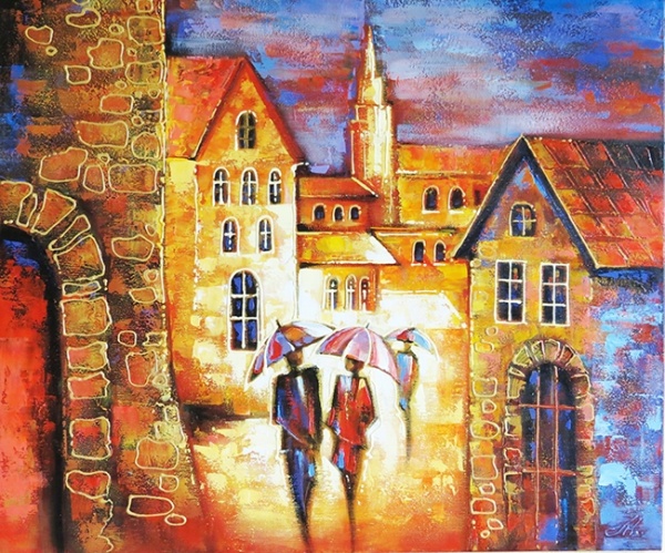 Набір для творчості зі стразами на підрамнику Дощ на двох Худ. Шевченко 30x40 см (У) GoToArt 