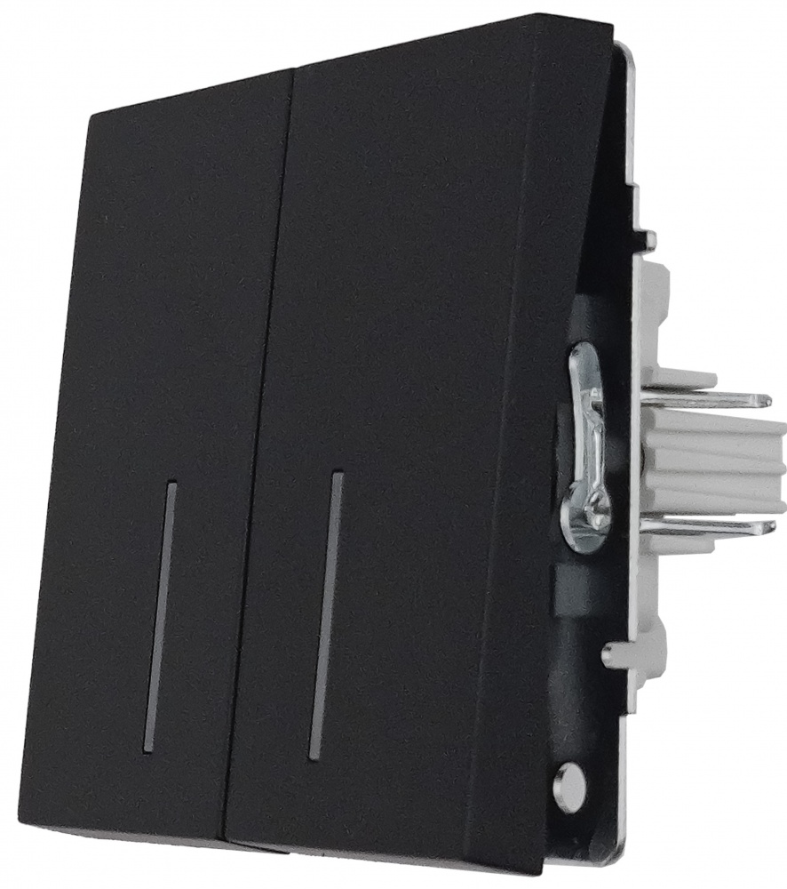 Механізм вимикача двоклавішний HausMark Juna з підсвіткою чорний