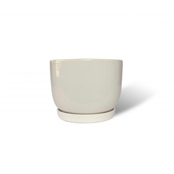 Горщик керамічний Резон Конус опуклий овальний 1,4л білий 