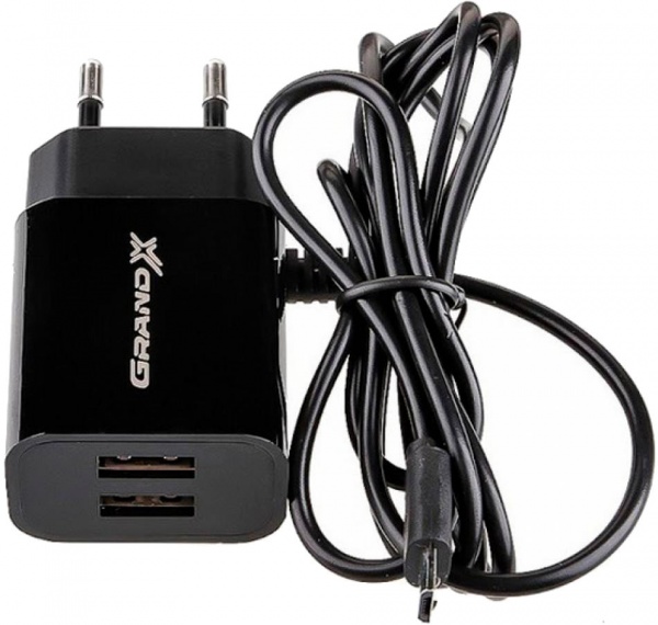 Зарядное устройство Grand-X CH-35B + micro USB 