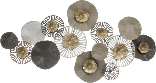 Декор настенный Elipse 69,5x138 см серый с золотым 