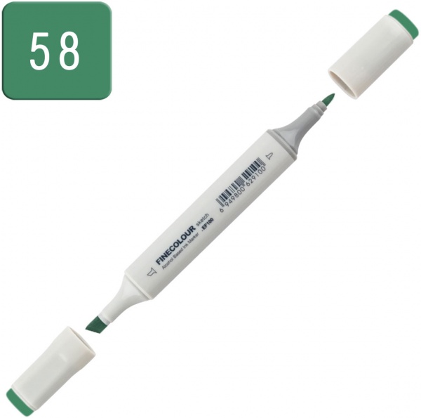 Маркер спиртовой FINECOLOUR Sketch EF100-58 зеленый холле 
