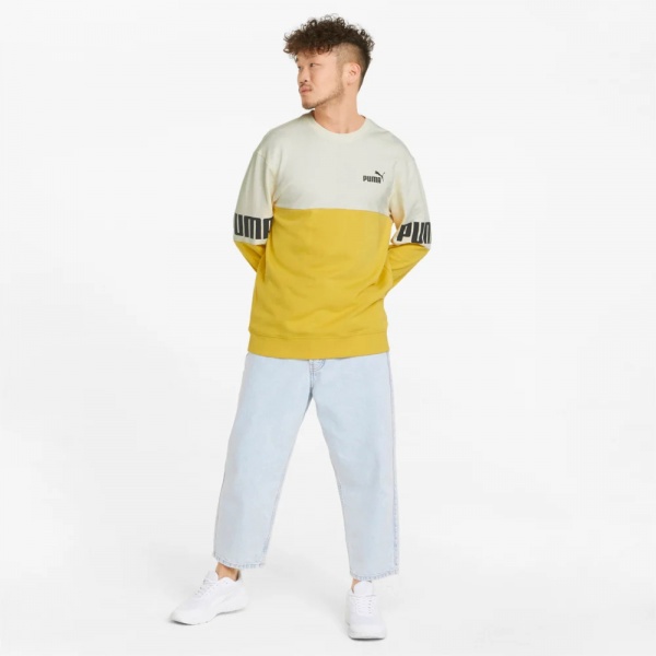 Свитшот Puma POWER COLORBLOCK CREW 84800831 р. XL желтый