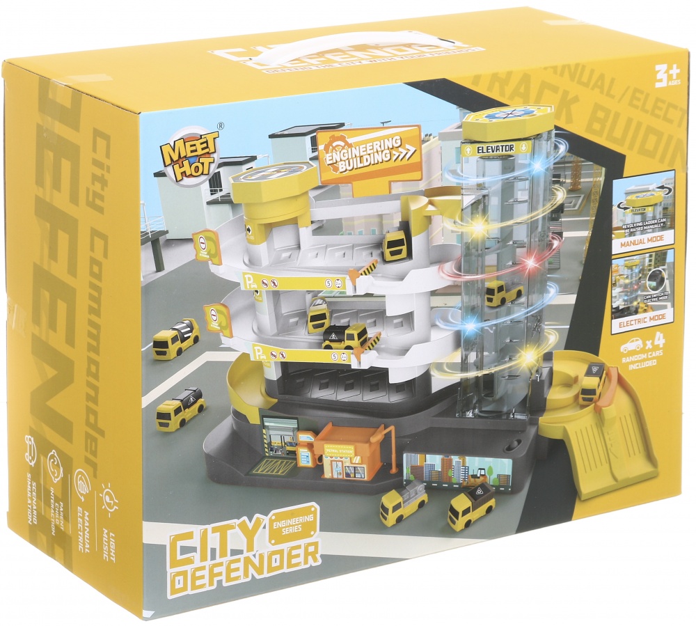 Игровой набор MEET HOT паркинг 3-уровневый желтый OTC0884231