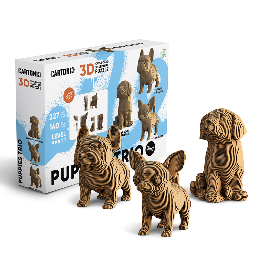 Конструктор картонний Cartonic 3D Puzzle PUPPIES TRIO CARTPUPPIES