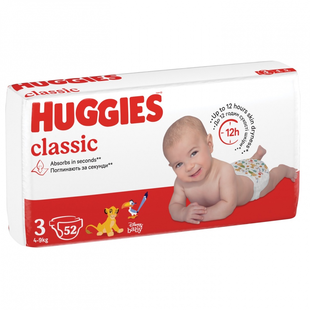 Підгузки Huggies Classic 3 4-9 кг 52 шт.