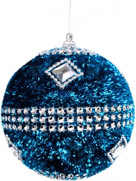 Куля новорічна 10 см SDA91510B синій