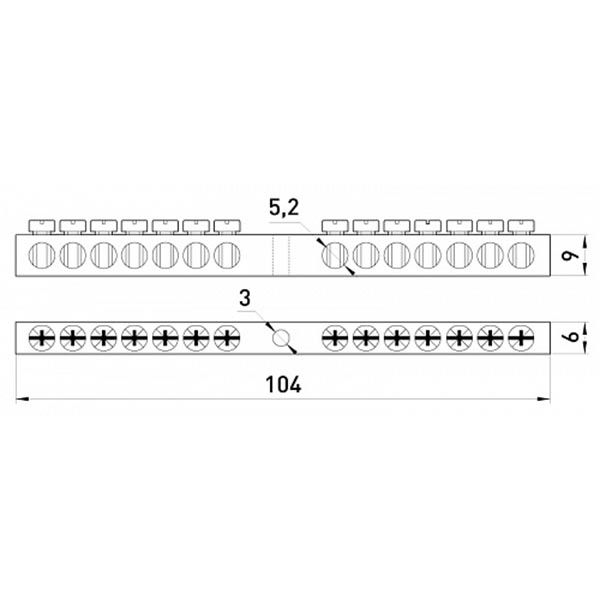 Шина нулевая  E.next (e.bsc.stand.20.14) 14 отв. 20 А s055006