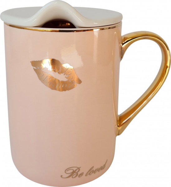 Чашка с крышкой Good Time Pink 350 мл A0520-JZ20S13P Astera