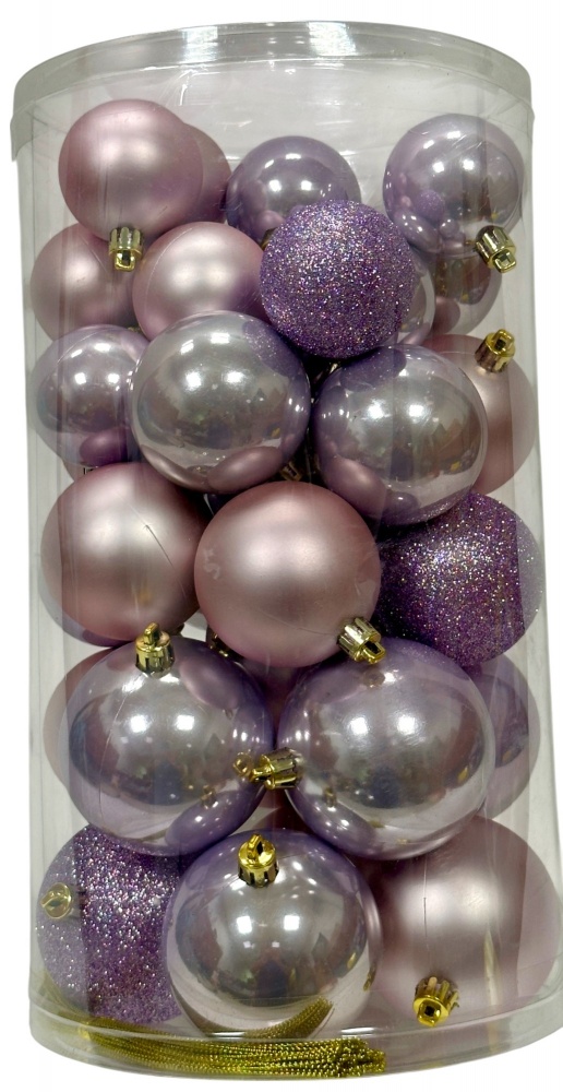 Куля новорічна 36 шт 2 фактури і 3 кольори в асортименті