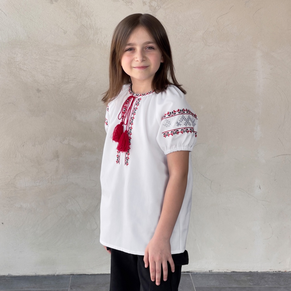 Вишиванка для дівчаток Едельвіка р.140 білий 160-25/09