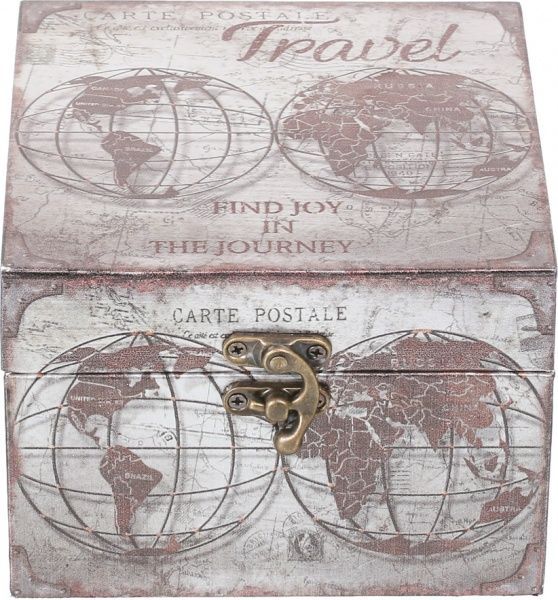 Шкатулка для украшений Карта мира 14x14x10 см XBX1802-S