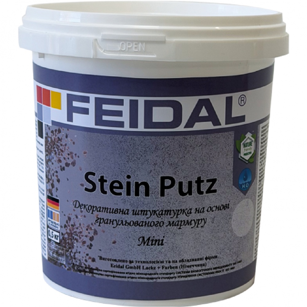 Декоративная штукатурка камешковая Feidal Stein Putz Mini Olivgrun 0,5 кг