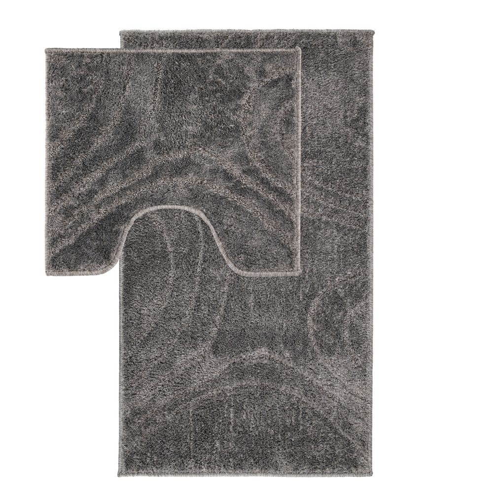 Набор ковриков Dariana Joy 57х100 см + 57x50 см серый абстракция