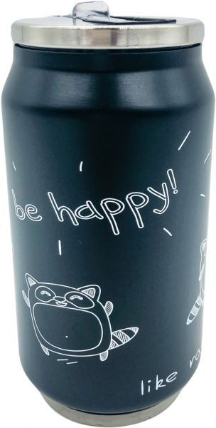 Термочашка Barrel Raccoons 300 мл черная Flamberg