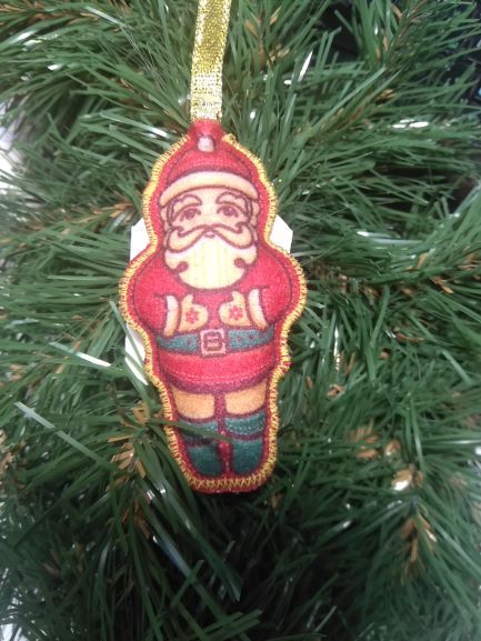 Подвеска фетровая Дед Мороз бордо 8,5 см