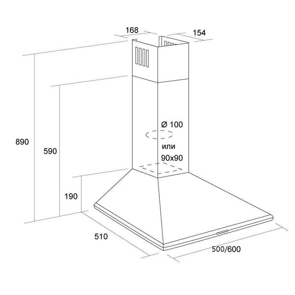 Витяжка Pyramida Casa K white 60 см