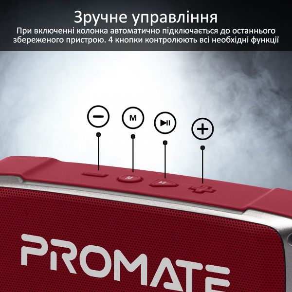Портативна колонка Promate OutBeat 6 Вт 2.0 red 