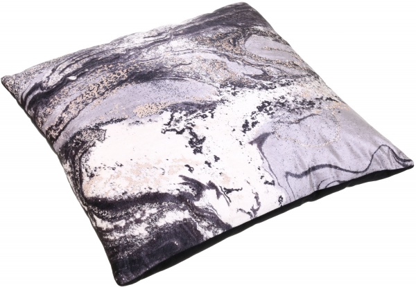 Подушка декоративная Мармур 45x45 см серый с принтом HOME&STYLING 