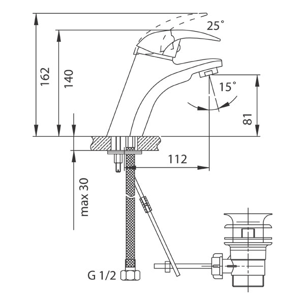 Змішувач для умивальника Ferro Ancona BAN2