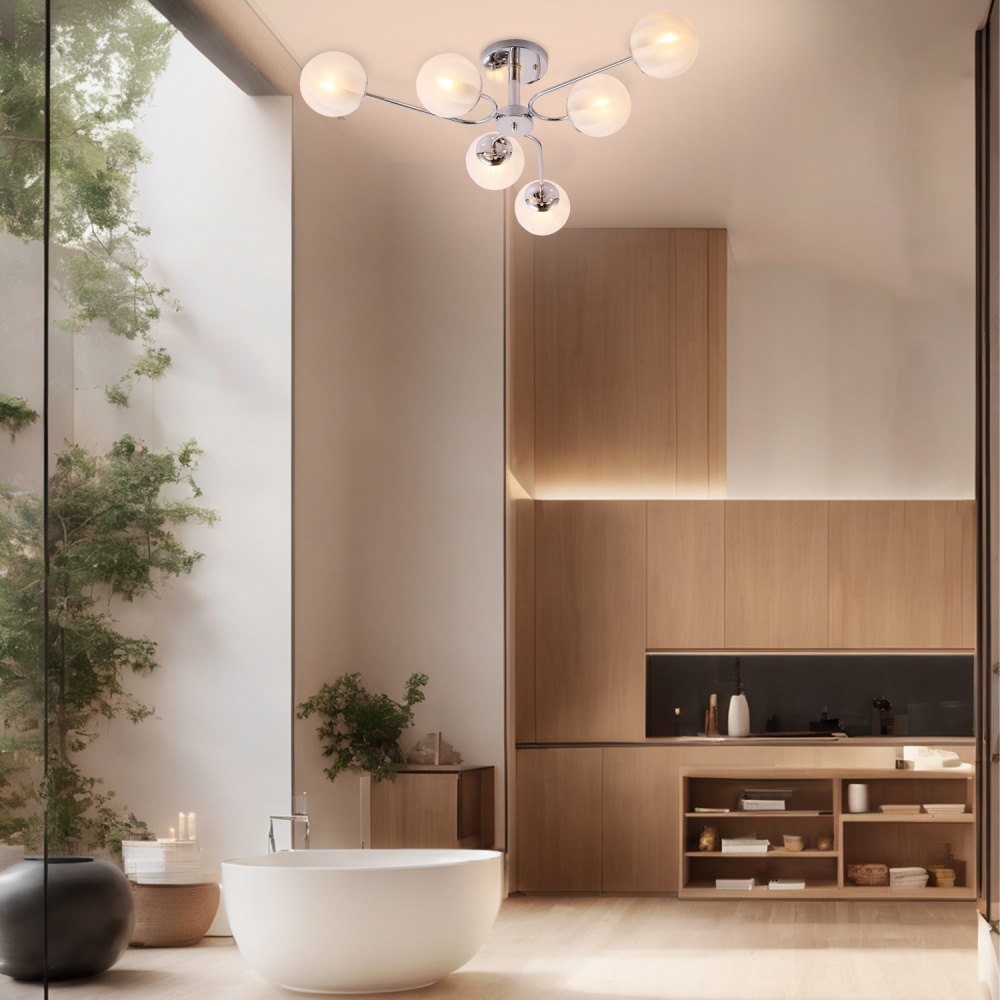 Люстра Miorro Centro металл/стекло 6x40 Вт E27 хром 51-311-036