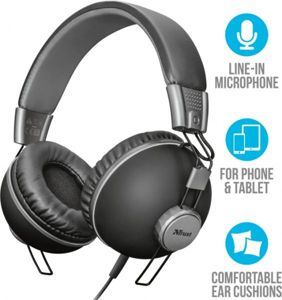 Наушники Trust TRUST Noma Headphones black