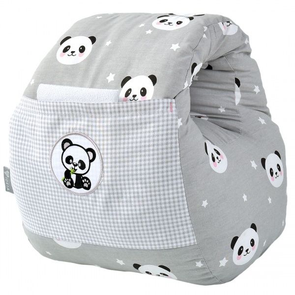 Подушка для годування Mini Панда 30х28х30 см сіра IDEIA