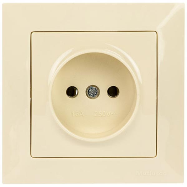 Розетка Mutlusan Candela без заземлення кремова