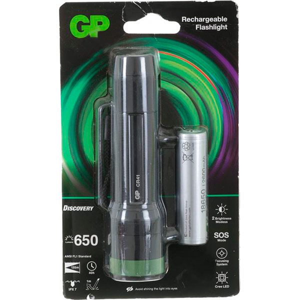 Фонарь GP CR41BE-2FB1 черный 