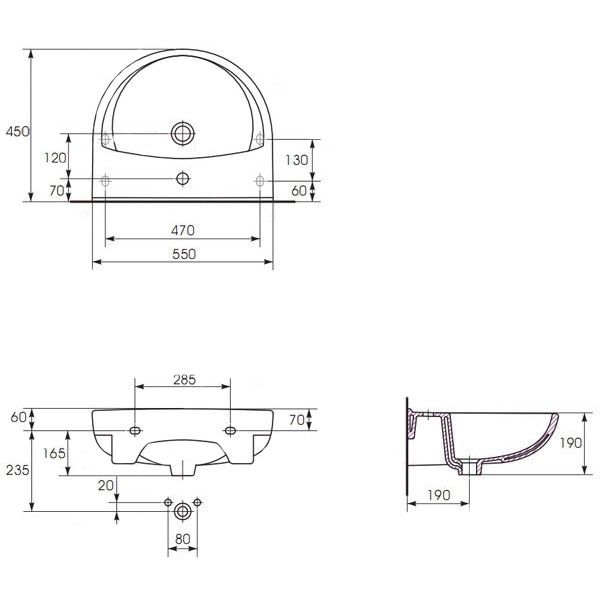 Умывальник Cersanit Mito Red 55 см