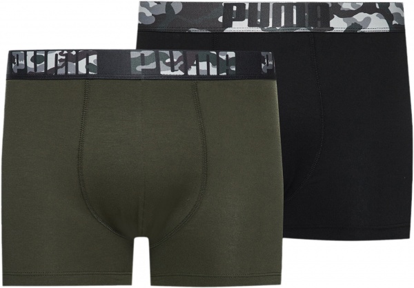 Труси Puma MEN PRINT BOXER 2P BLACK / GREEN 93816601 р.L різнокольоровий