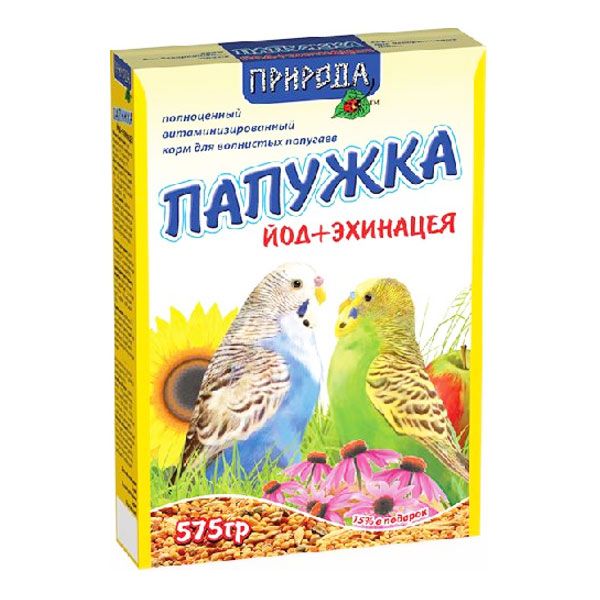Корм Природа Папужка Йод ехінацея 575 г