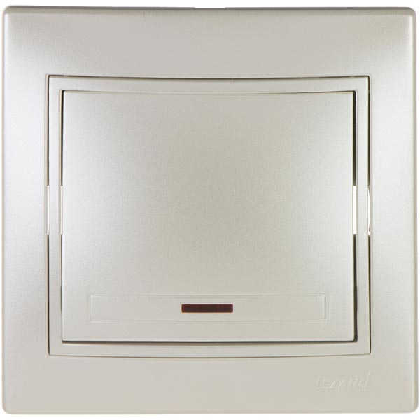 Вимикач одноклавішний Lezard Mira з підсвіткою 10 А 250В IP20 перлинно-білий