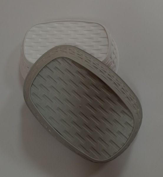 Кошик плетений 25,5x18,5x7,5 см сірий Plastic's Craft