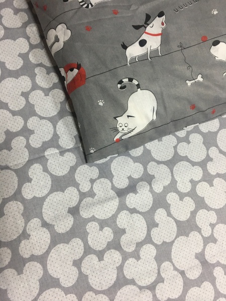 Комплект постельного белья Веселые друзья 1,5 темно-серый с белым UP! (Underprice) 